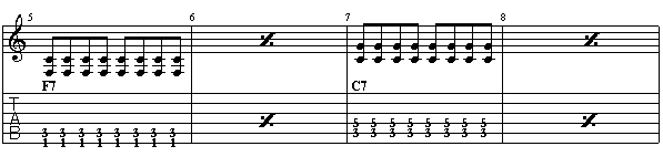 Blues a bicordi in C