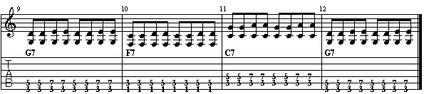 Blues a bicordi in C